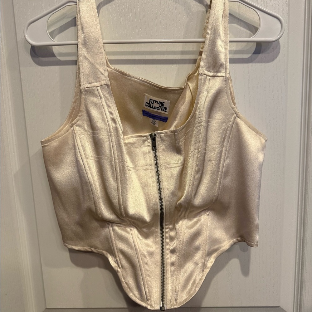 Future Collective Cream Satin Women's Top